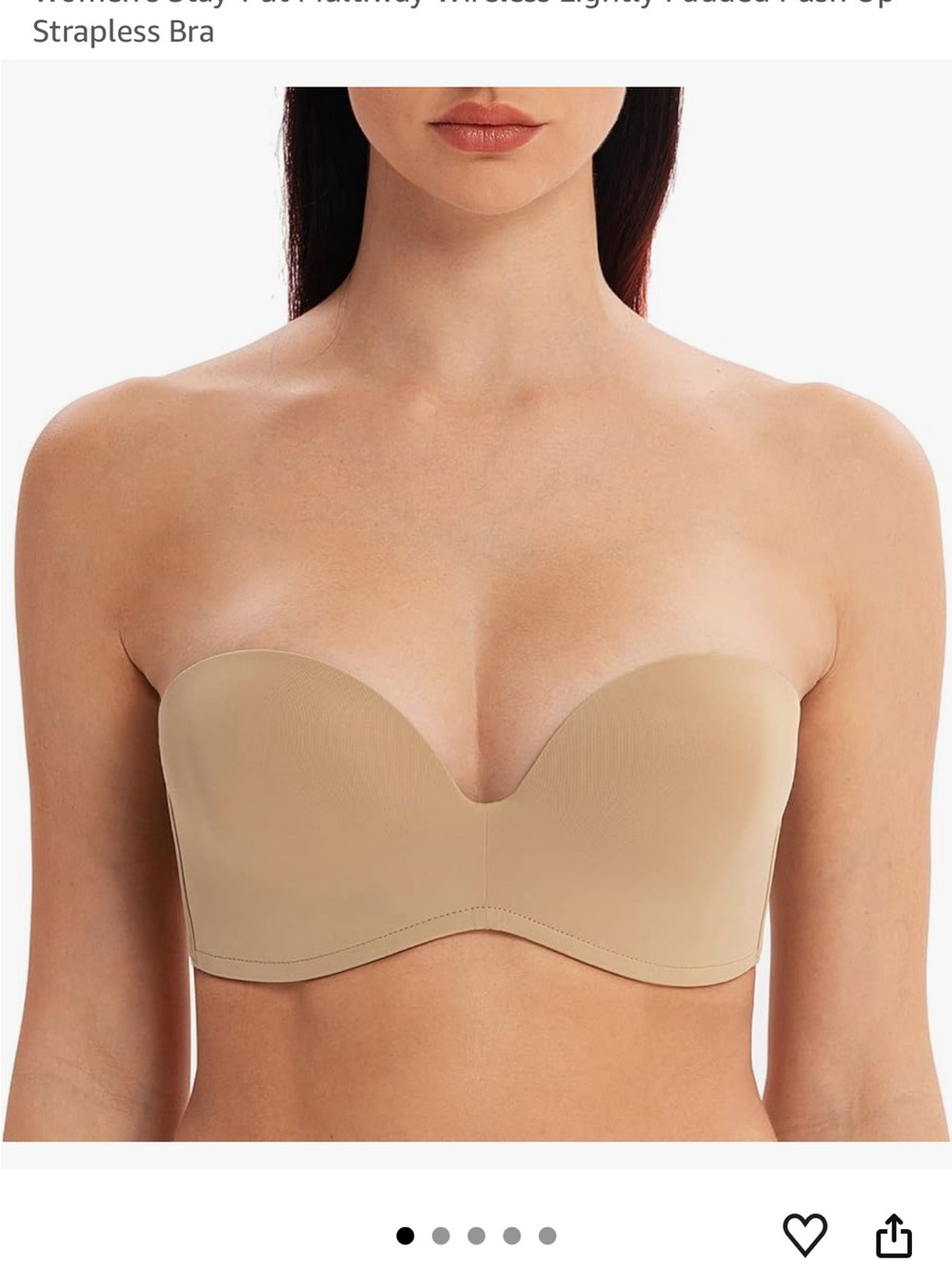 Seamless Strapless Push-Up Bra in Nude